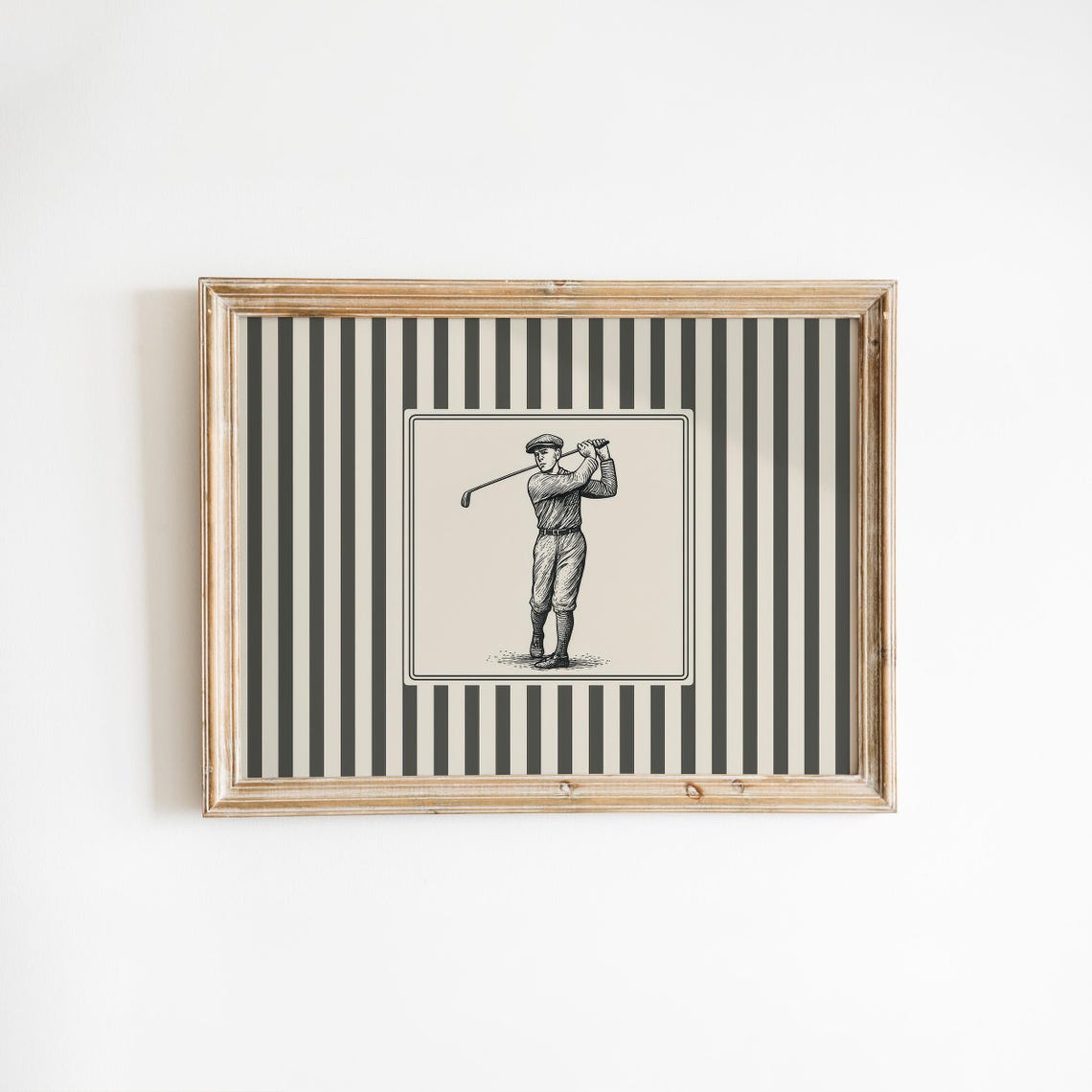 Vintage Golf Poster Retro Male Golfer Wall Art Print