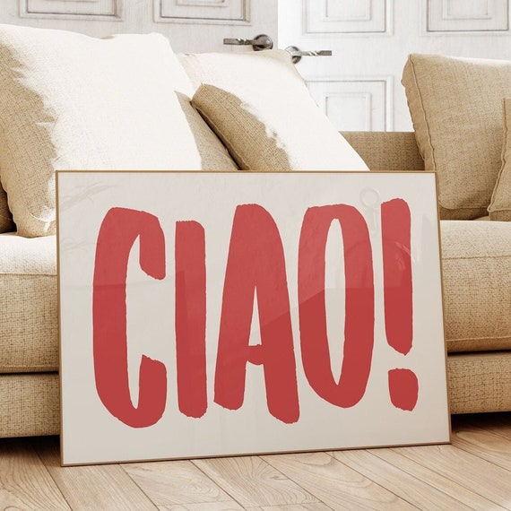 Ciao Bold Typography Retro Travel Poster
