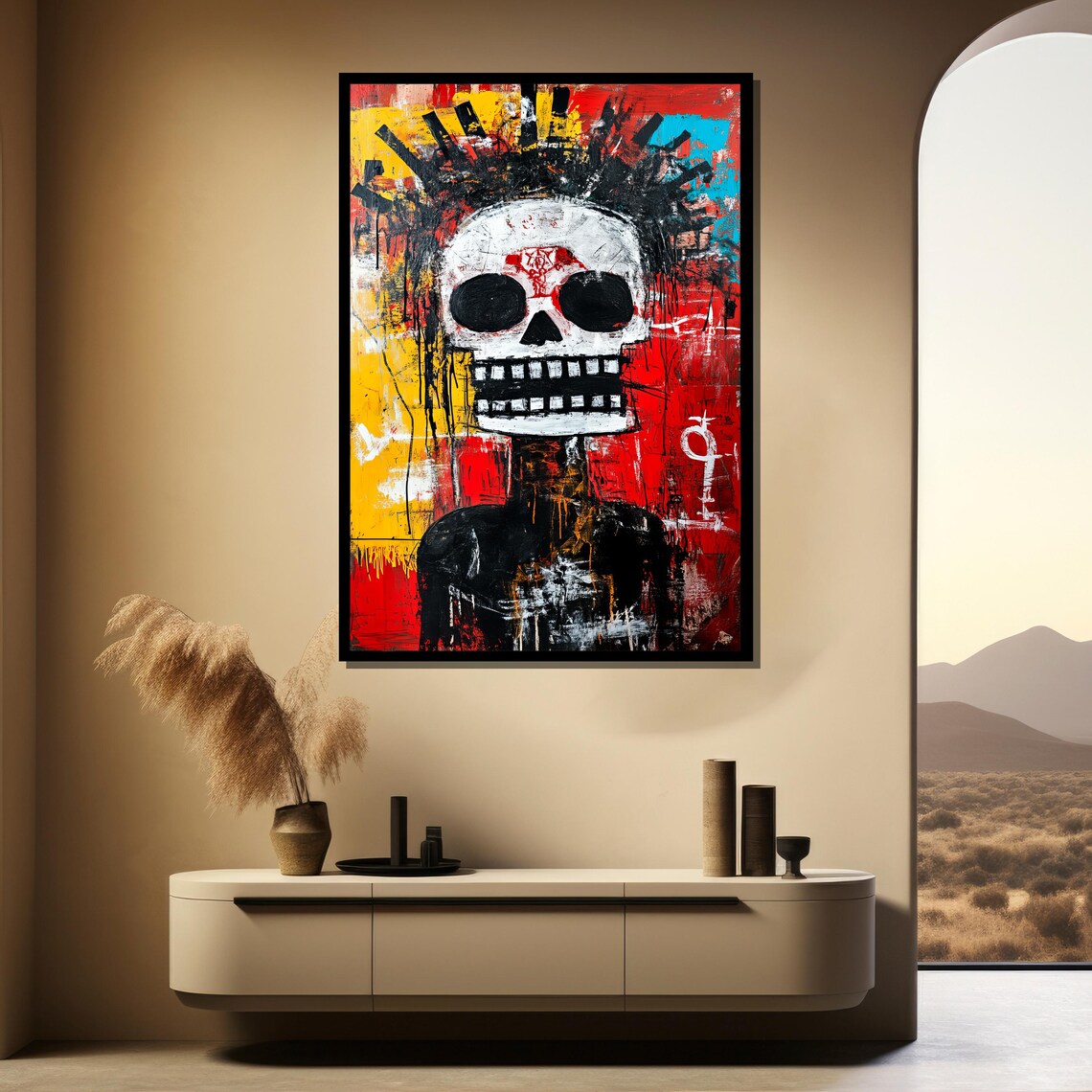 Bold Urban Skull Graffiti Street Art Contemporary Pop Style Wall Poster - Image 5
