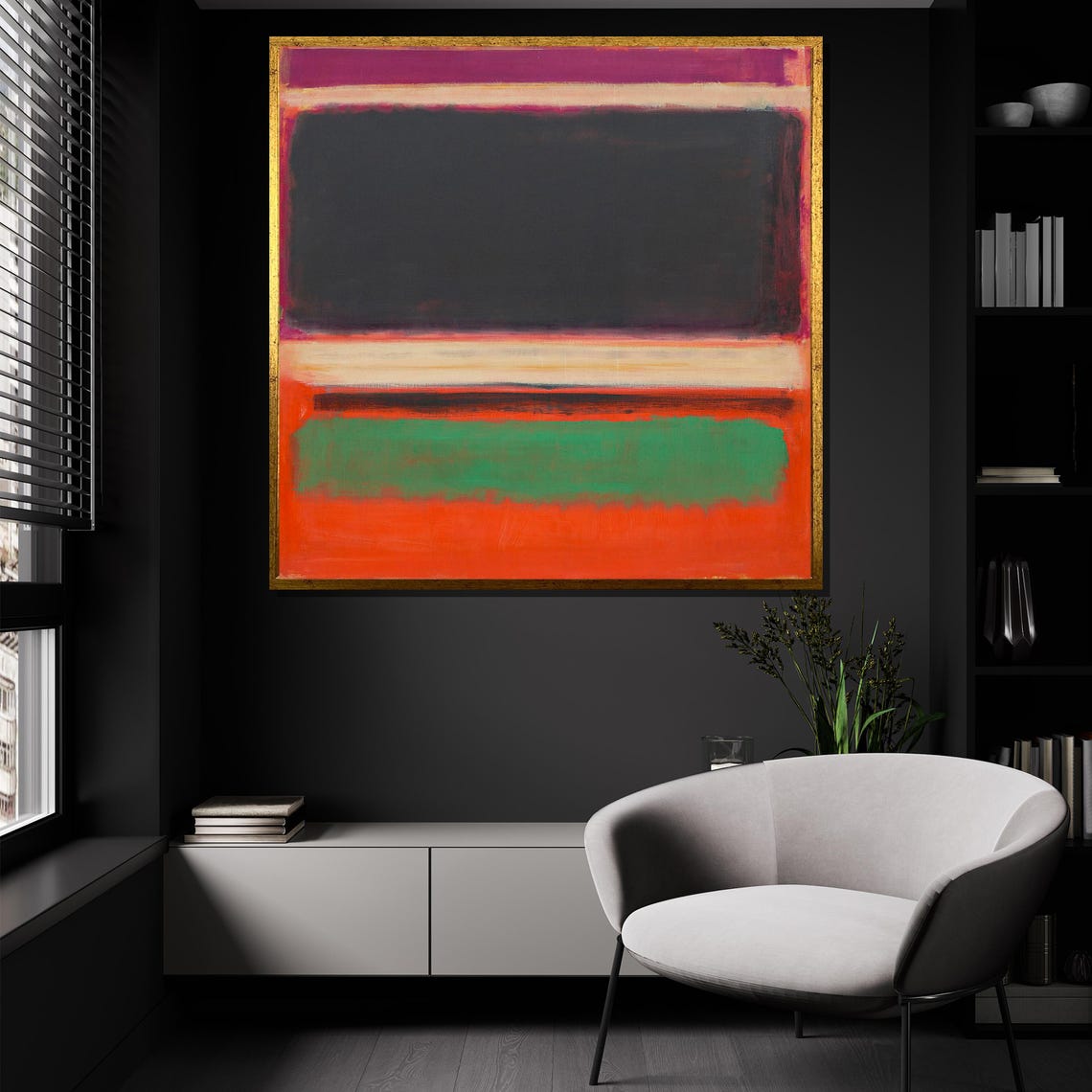 Mark Rothko Black Green Orange Vibrant Color Field Abstract Poster