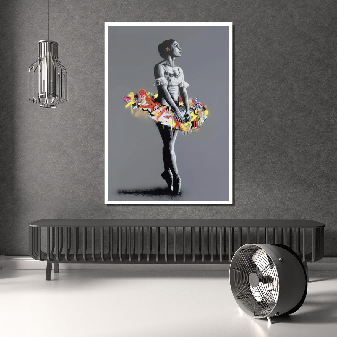 Graceful Ballerina With Colorful Tutu Wall Art Vibrant And Artistic Painting Unique Gift For Modern And Elegant Home Decor - Image 2