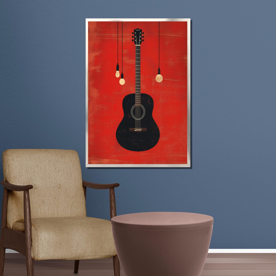 Modern Guitar Painting Bold Wall Art Gift For Music Lovers And Contemporary Home Decor - Image 3