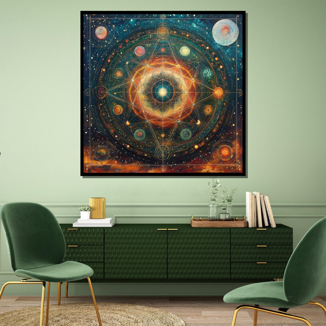 Cosmic Mandala Solar System Sacred Geometry Galaxy Wall Poster - Image 4