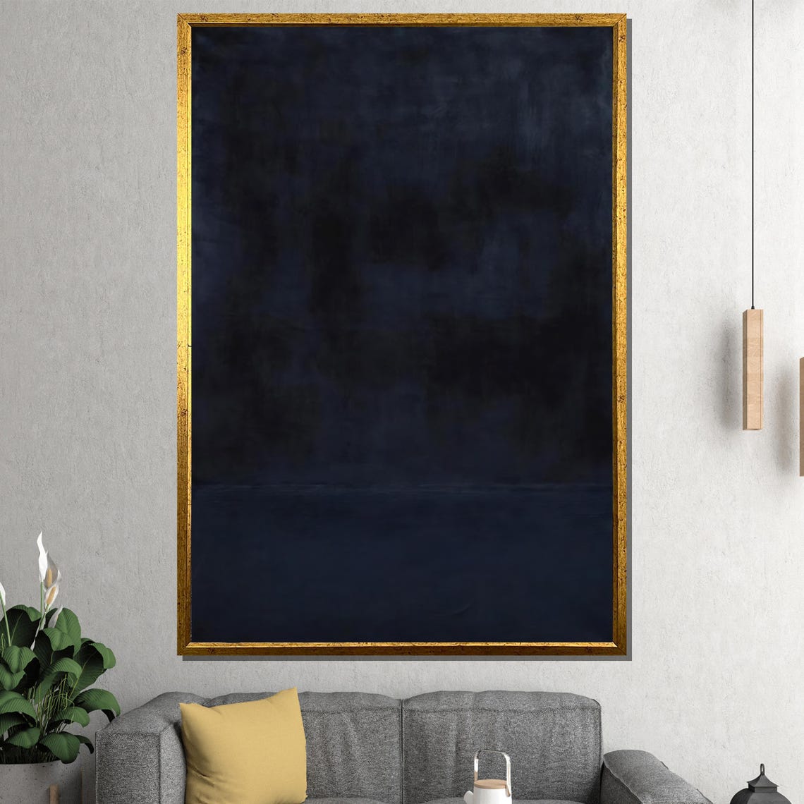 Deep Midnight Blue Dark Moody Minimalist Abstract Color Poster