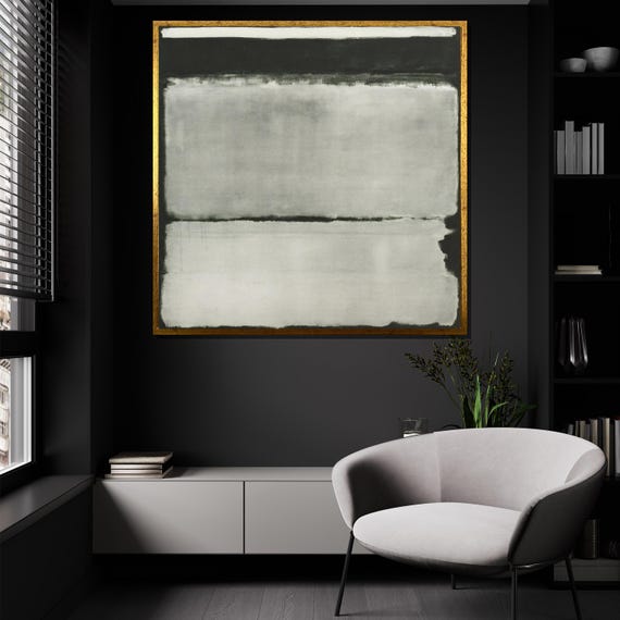 Mark Rothko Black And White Painting Minimalist Abstract Wall Art Large Modern Art Print Neutral Home Decor Gift Art Enthusiasts