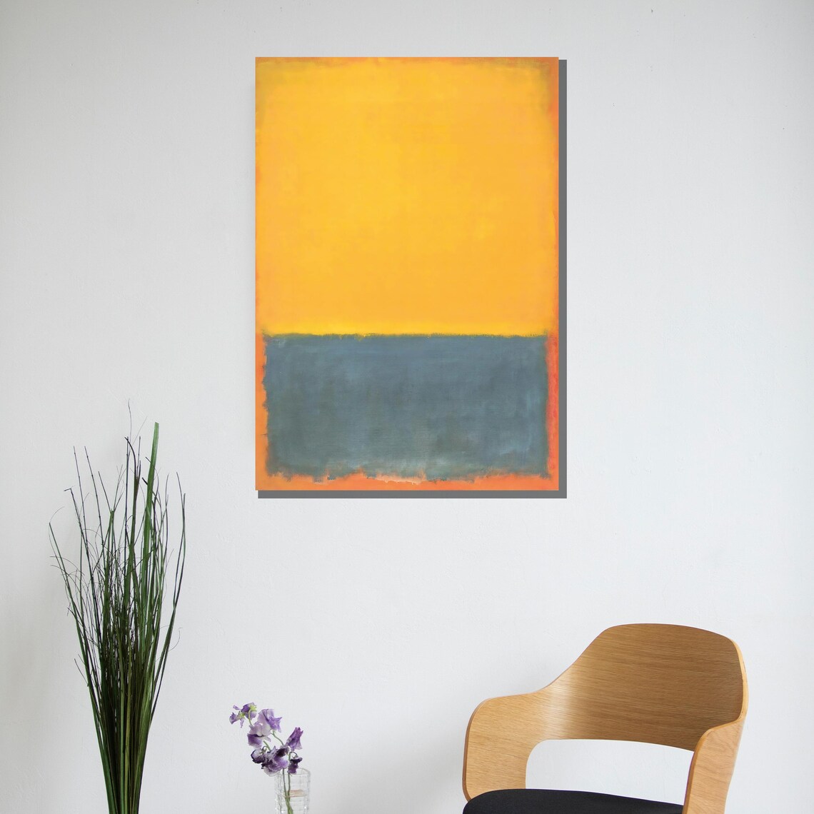 Abstract Yellow Blue Color Field Modern Minimalist Art Print - Image 3