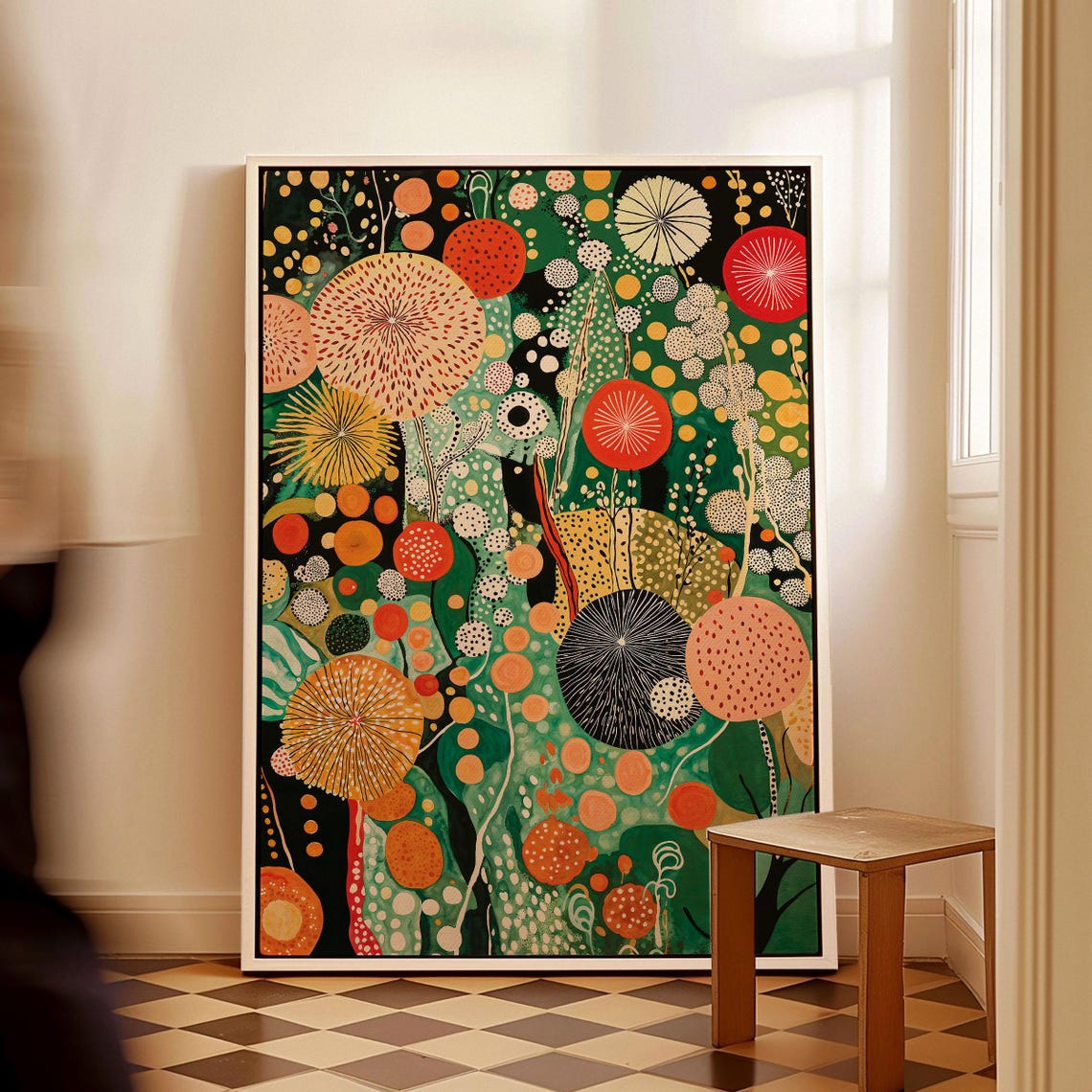 Yayoi Kusama Emerald Meadow Dandelion Bloom Botanical Art Poster