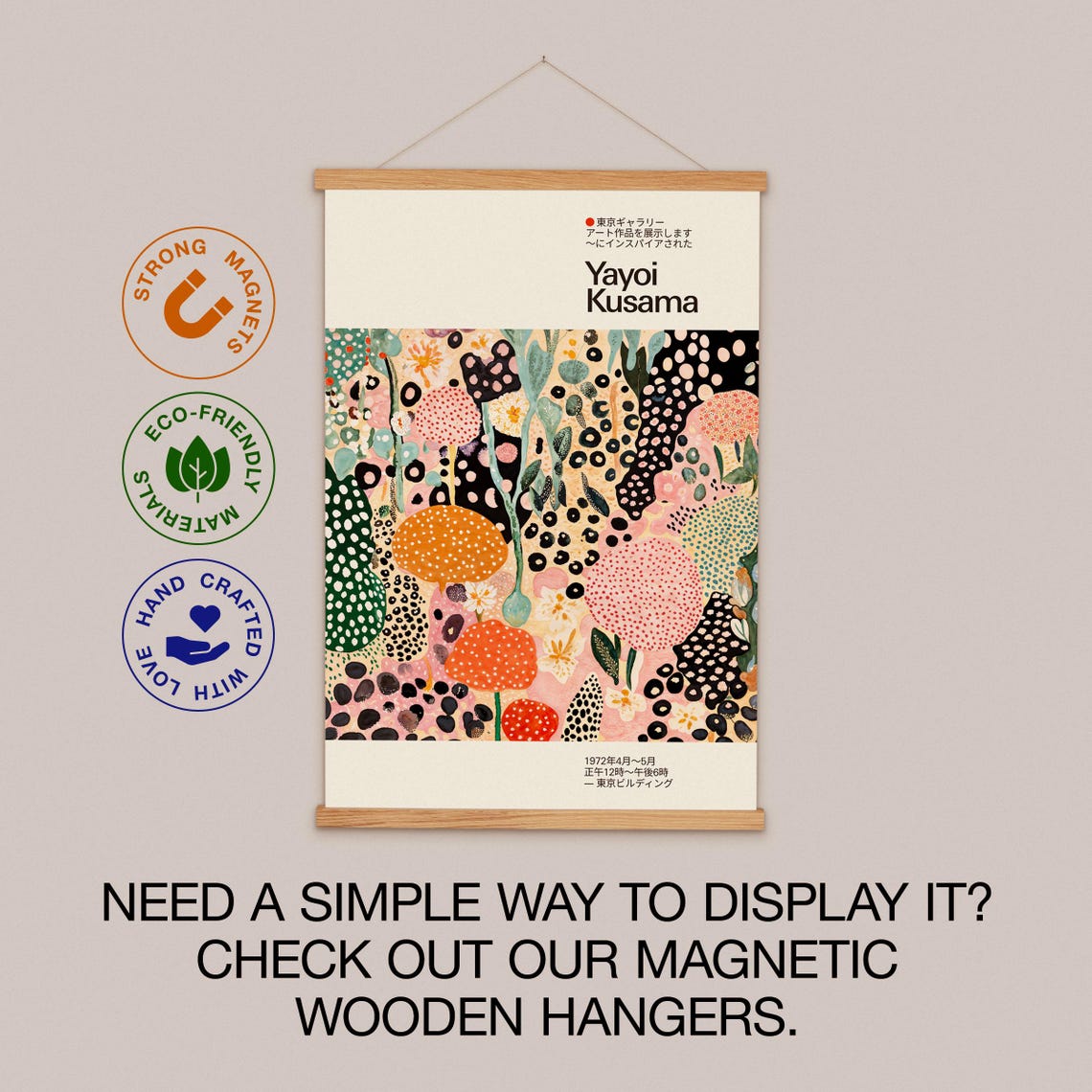 Yayoi Kusama Pastel Polka Dot Garden Exhibition Modern Poster - Image 2