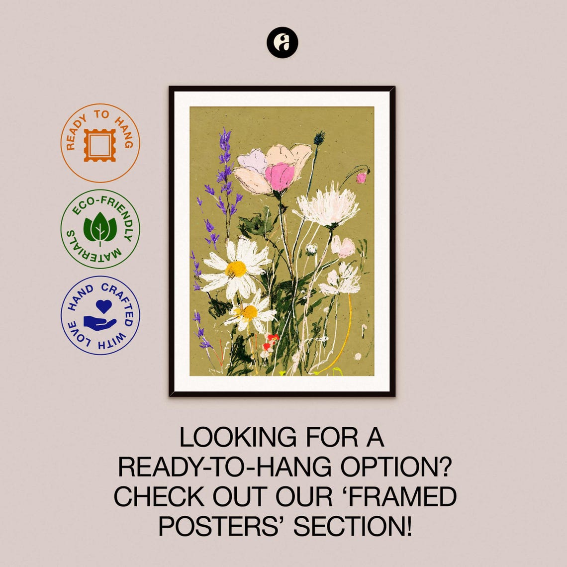 Sage Green Wildflower Meadow Daisy Lavender Pastel Botanical Wall Art - Image 2