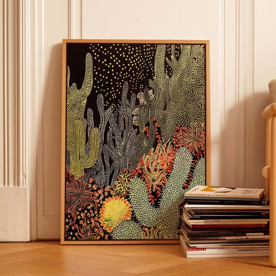 Cactus Botanical Abstract Southwestern Art Print