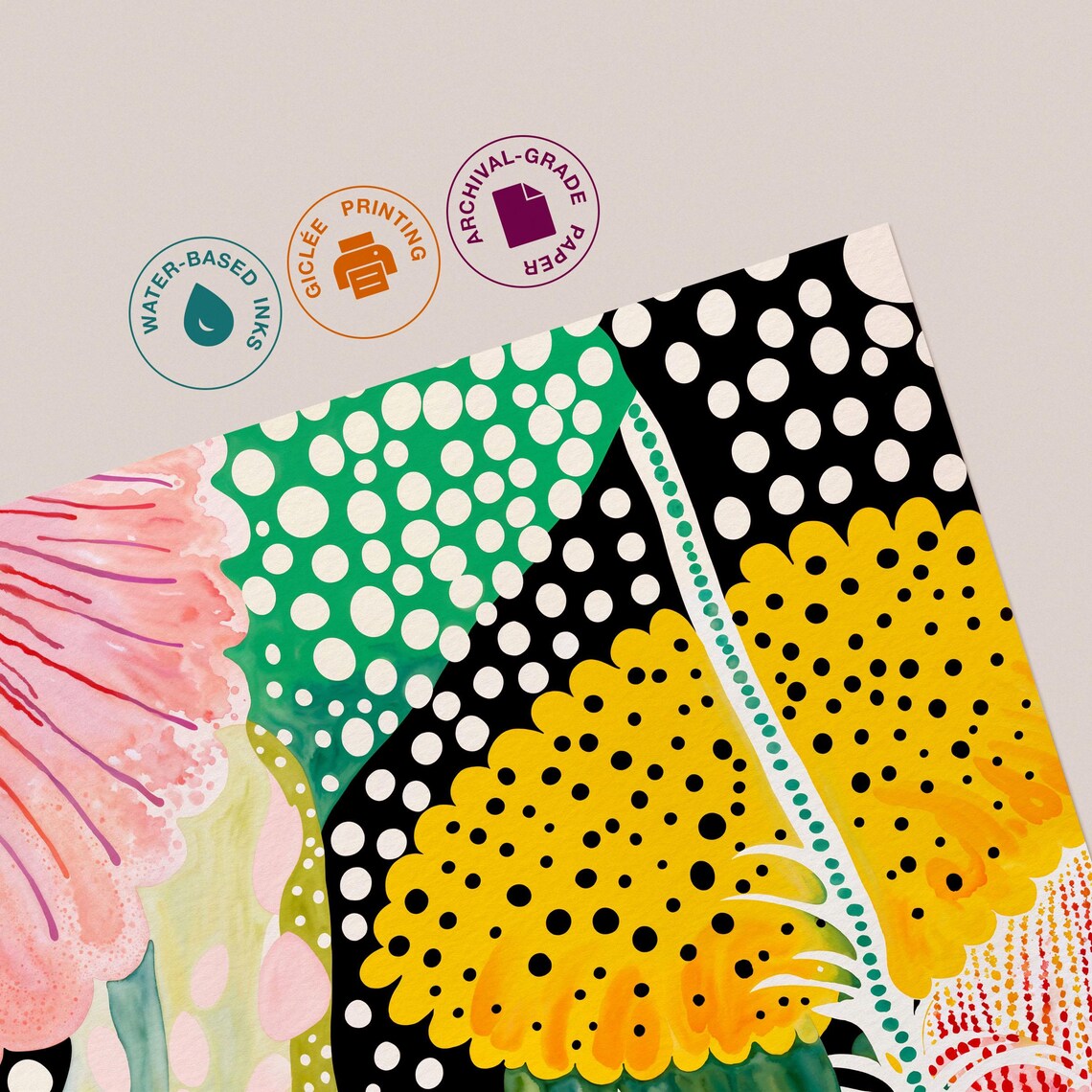 Yayoi Kusama Pink Poppy Meadow Blossom 1972 Gallery Artwork Poster - Image 3