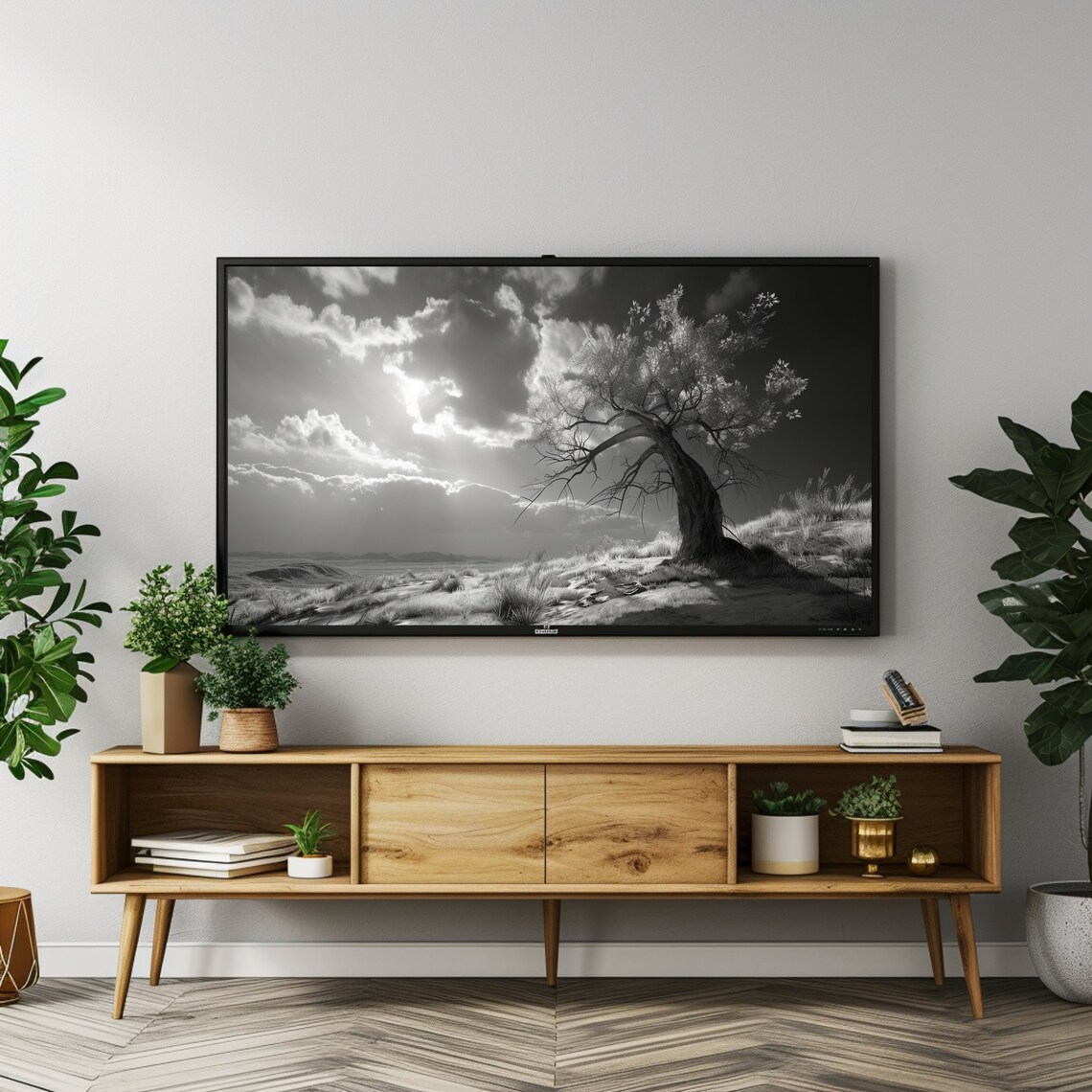 Frame Tv Art Black White Landscape 4k Uhd Home Decor Accent Modern Housewarming Gift - Image 2