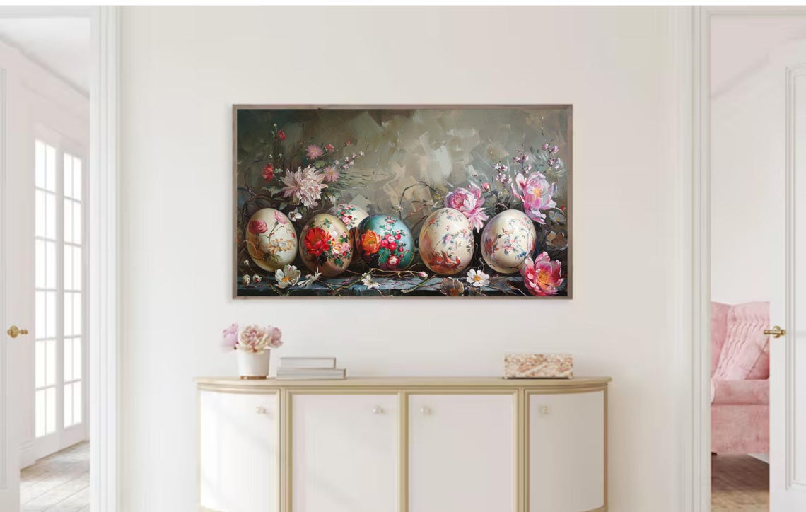 Vintage Retro Easter Frame TV Art - Image 2