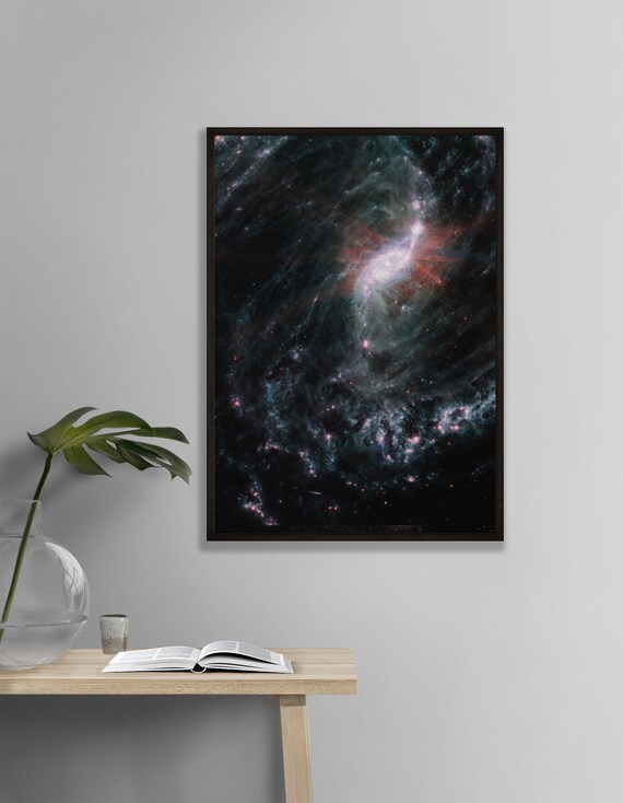 NGC 1365 Barred Spiral Galaxy Swirl Deep Space Photo Wall Poster
