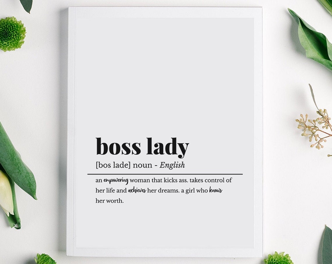 Boss Lady Definition Noun Dictionary Art Empowering Office Decor Poster - Image 4