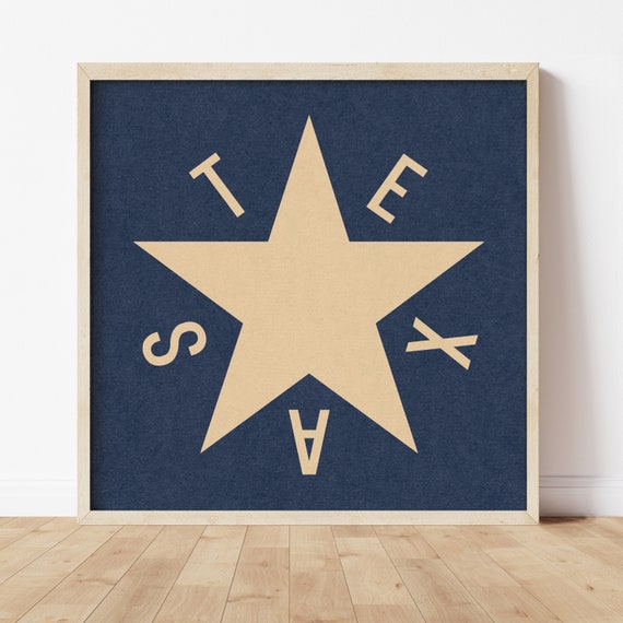 Texas Flag Art Print, De Zavala History Wall Decor