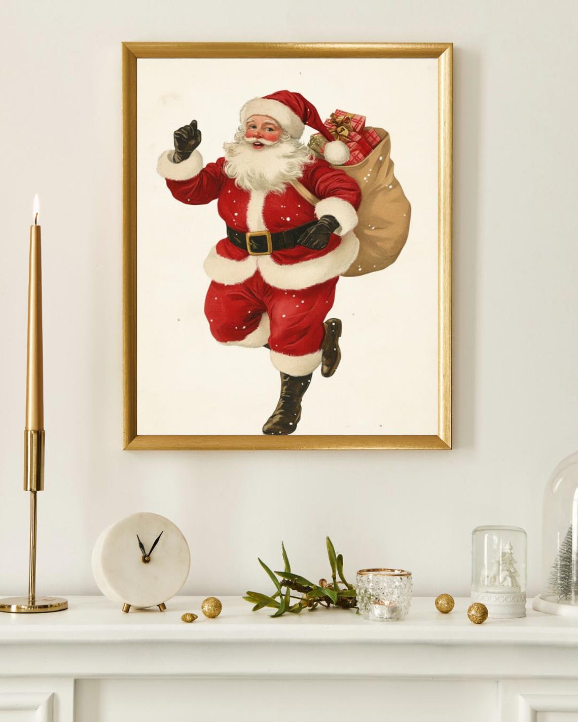 Vintage Christmas Print Vintage Santa Claus Print Christmas Print Santa Claus With Presents Vintage Holiday Print Farmhouse Christmas - Image 4