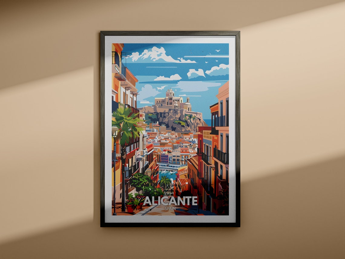 Alicante Travel Print Spain Alicante Travel Poster Spain Travel Poster Spain Cityscape Wall Art Unique City Decor - Image 3