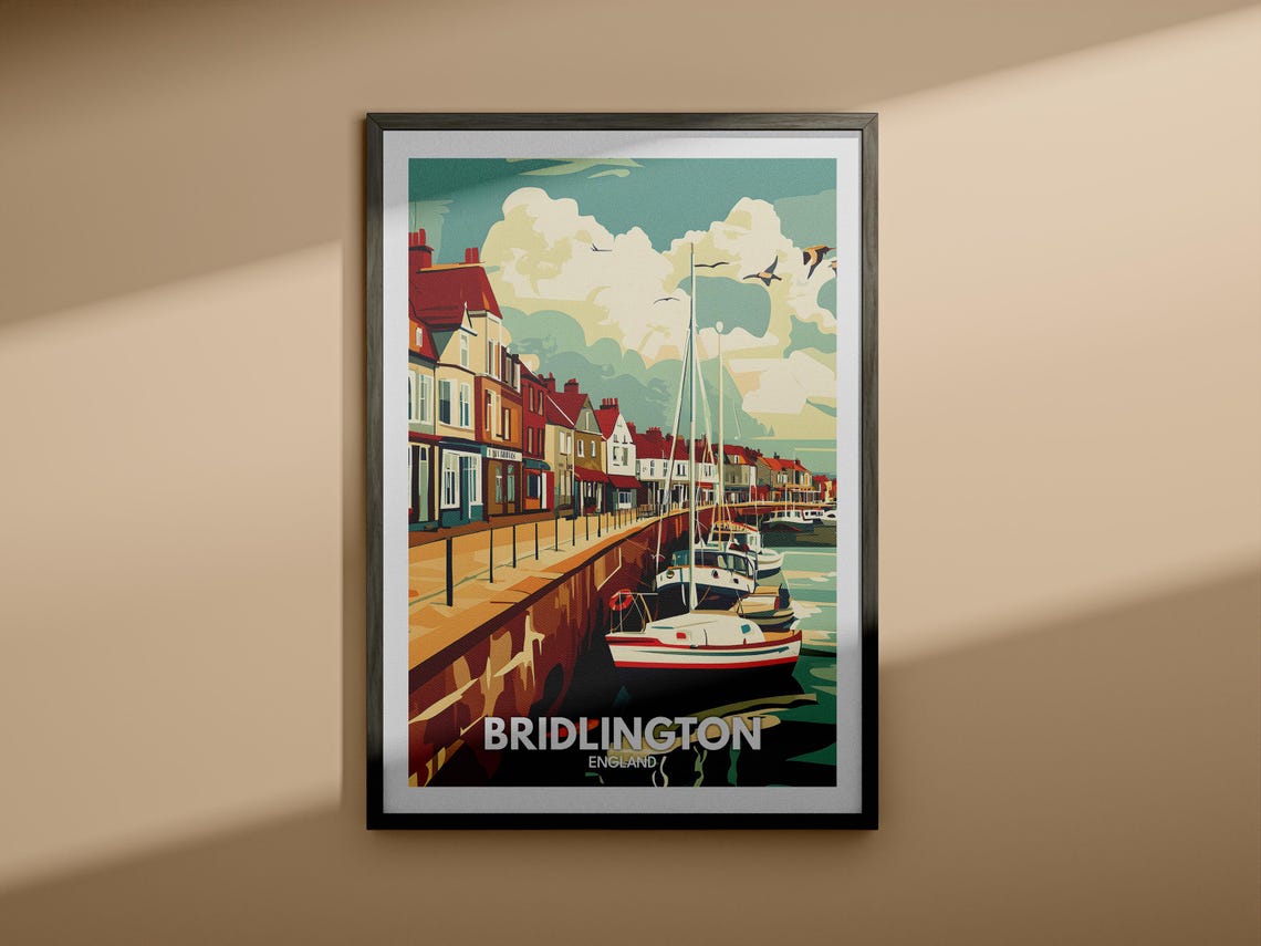 Bridlington Travel Print England Bridlington Travel Poster England Travel Poster United Kingdom Wall Art British Art Decor - Image 3