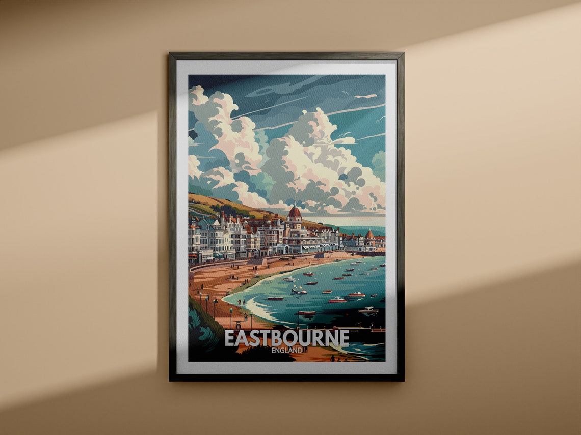 Eastbourne Art Print England Eastbourne Art Poster England Travel Poster United Kingdom Wall Art English Art Decor - Image 3