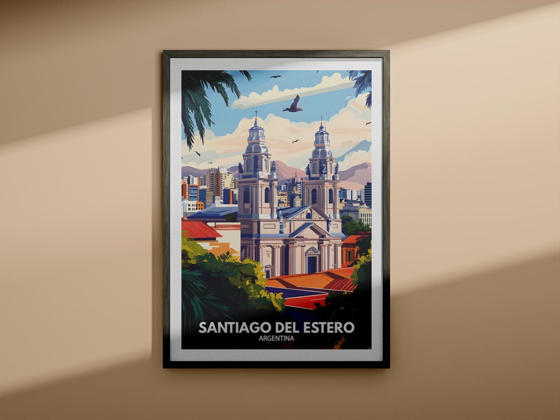 Santiago Del Estero Travel Print Argentina Santiago Del Estero Travel Poster Argentina Travel Poster Argentina Cityscape Art Decor - Image 3