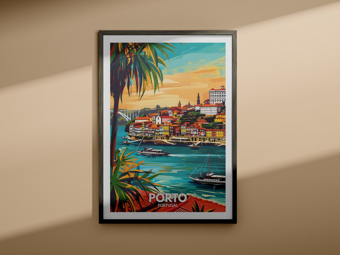 Porto Art Print Portugal Porto Poster Portugal Travel Poster Portugal Cityscape Wall Art Unique City Decor - Image 3