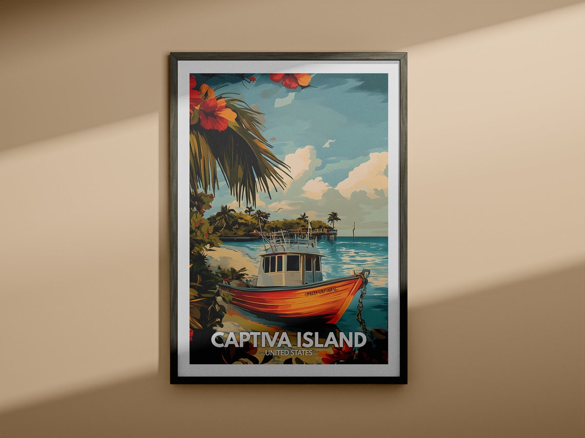Captiva Island Print United States Captiva Island Poster United States Poster Natural Island Wall Art Seaside Art Decor - Image 3