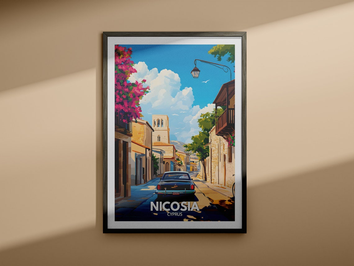 Nicosia Travel Print Cyprus Nicosia Travel Poster Cyprus Travel Poster Cyprus Cityscape Wall Art Unique City Art Decor - Image 3