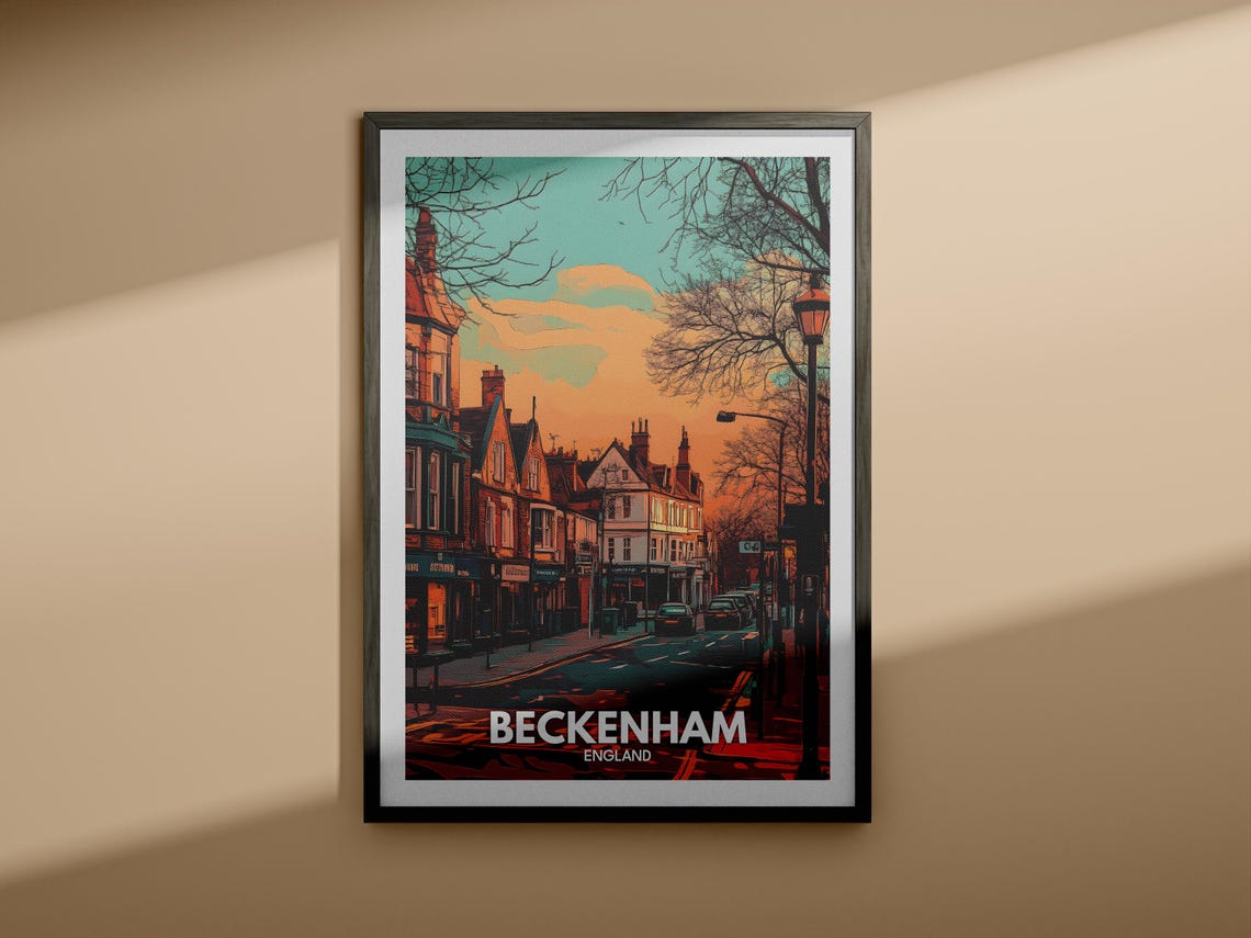 Beckenham Travel Print England Beckenham Travel Poster England Travel Poster United Kingdom Wall Art English Art Decor - Image 3