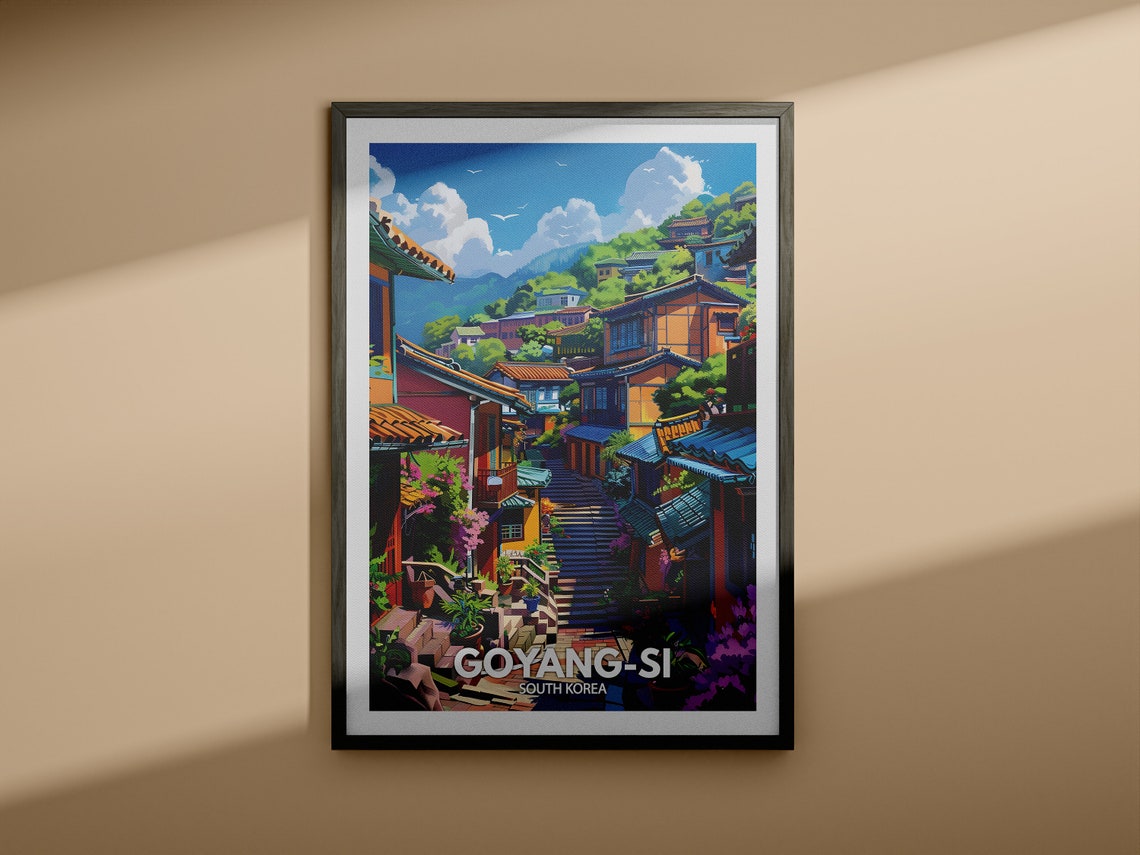 Goyang Si Print South Korea Goyang Si Travel Poster South Korea Travel Poster South Korea Cityscape Wall Art Unique City Decor - Image 3