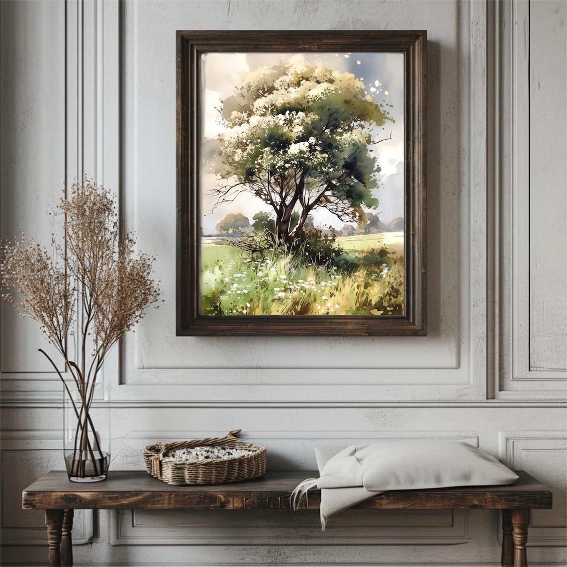 Oak Tree Watercolor Art Print, Nature Home Decor - Image 2