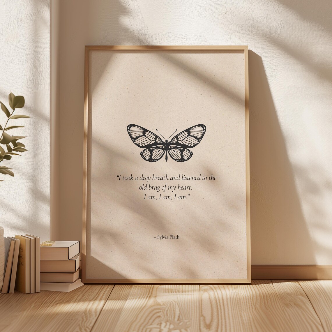 Sylvia Plath Old Brag of My Heart Butterfly Poetry Quote Art Poster
