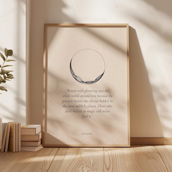 Roald Dahl Magic Quote Art Print, The Minpins