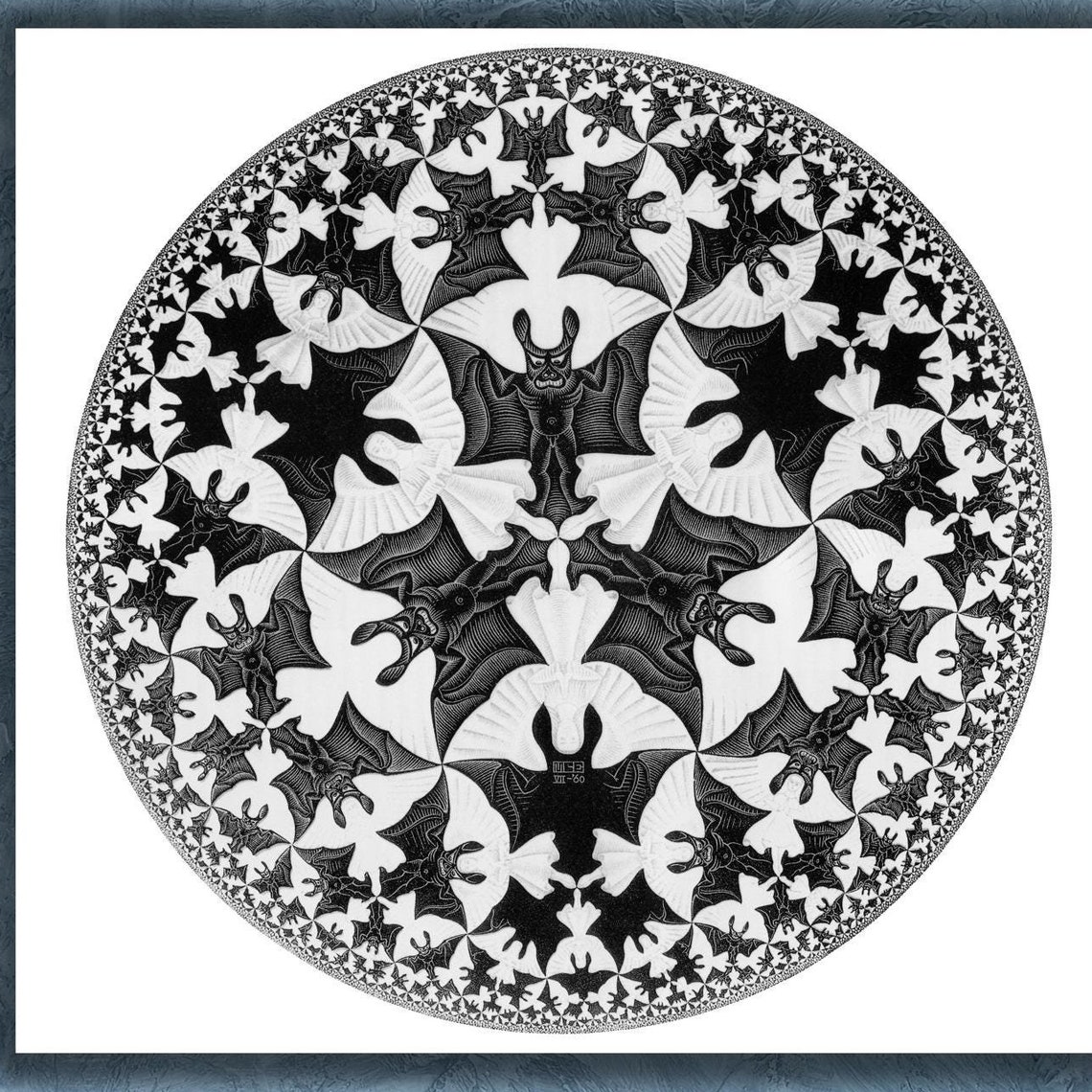 M C Escher Circle Limit IV Angels Devils Geometric Optical Art Poster