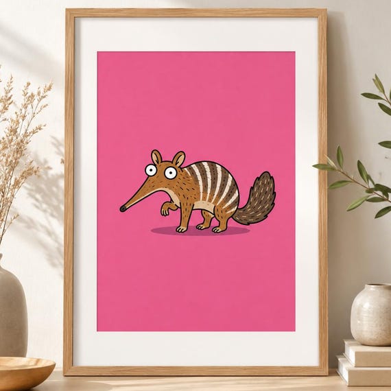 Natures Vacuum Cleaner Numbat Poster Digital Art Print Funny And Quirky Artwork