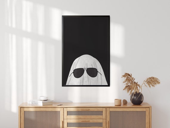In Sunglasses Print Cute Ghosts Halloween Wall Art Funny Party Decor Decorations