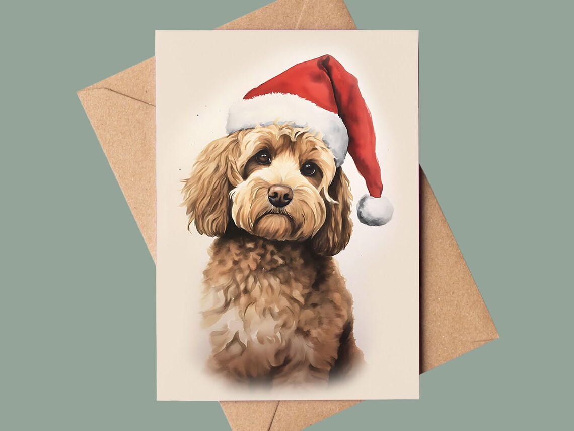 Cockerpoo Christmas Card, Personalised Dog Lover