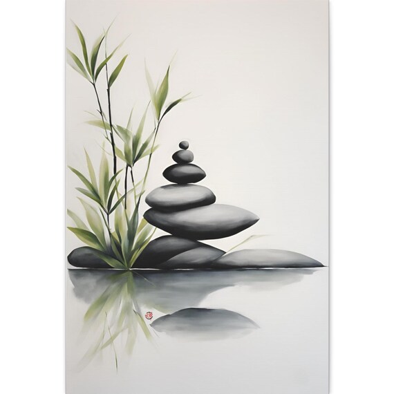 Japandi Zen Minimalist Wall Art, Living Room Decor
