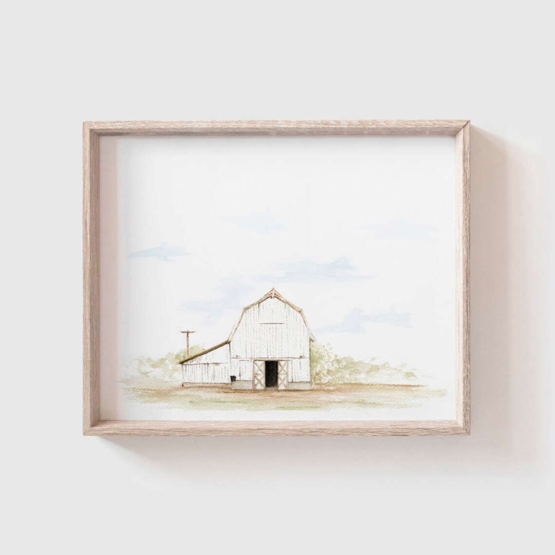 Barn No. 7 Watercolor Print, Modern Farmhouse
