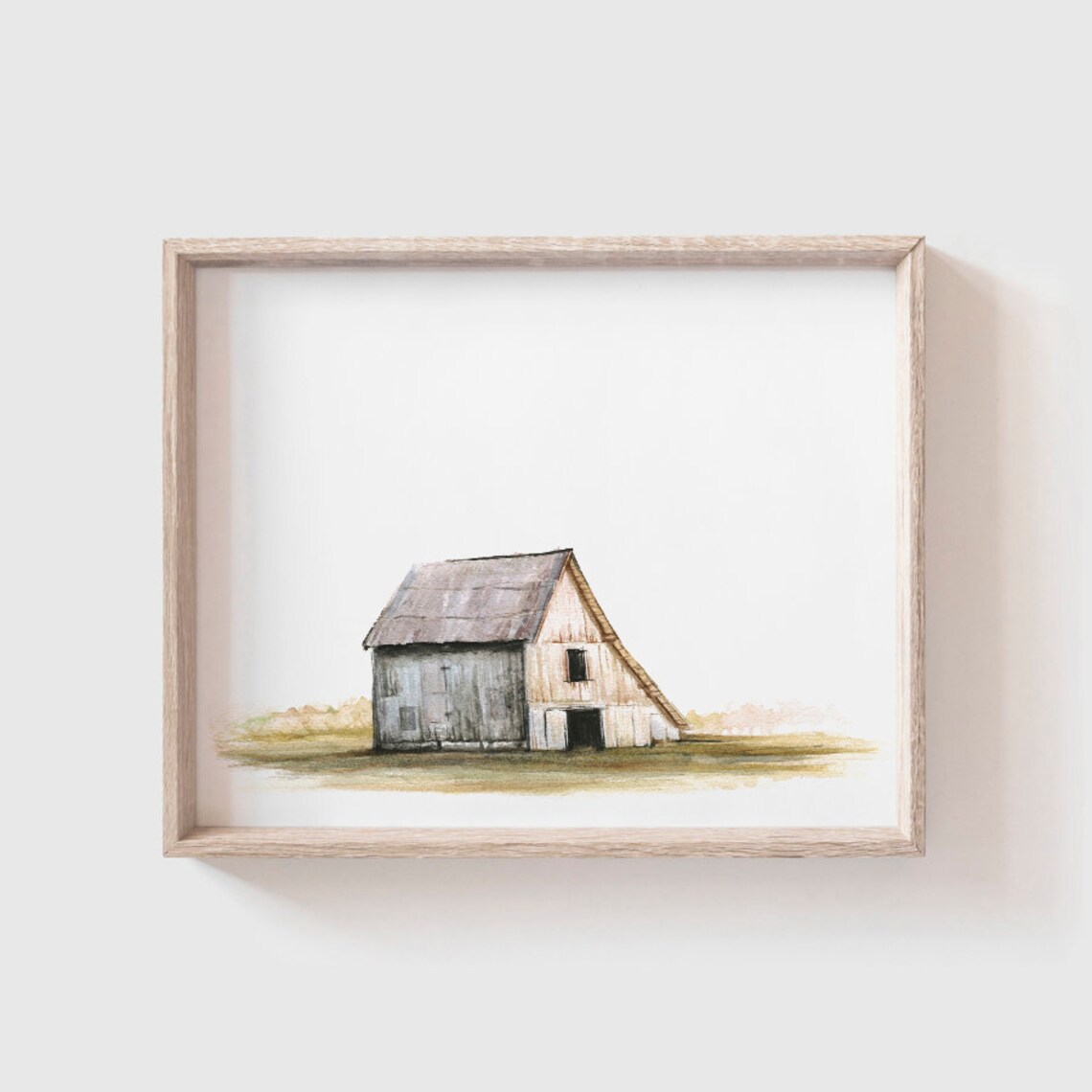 Barn No 6 Watercolor Print, Modern Farmhouse Art