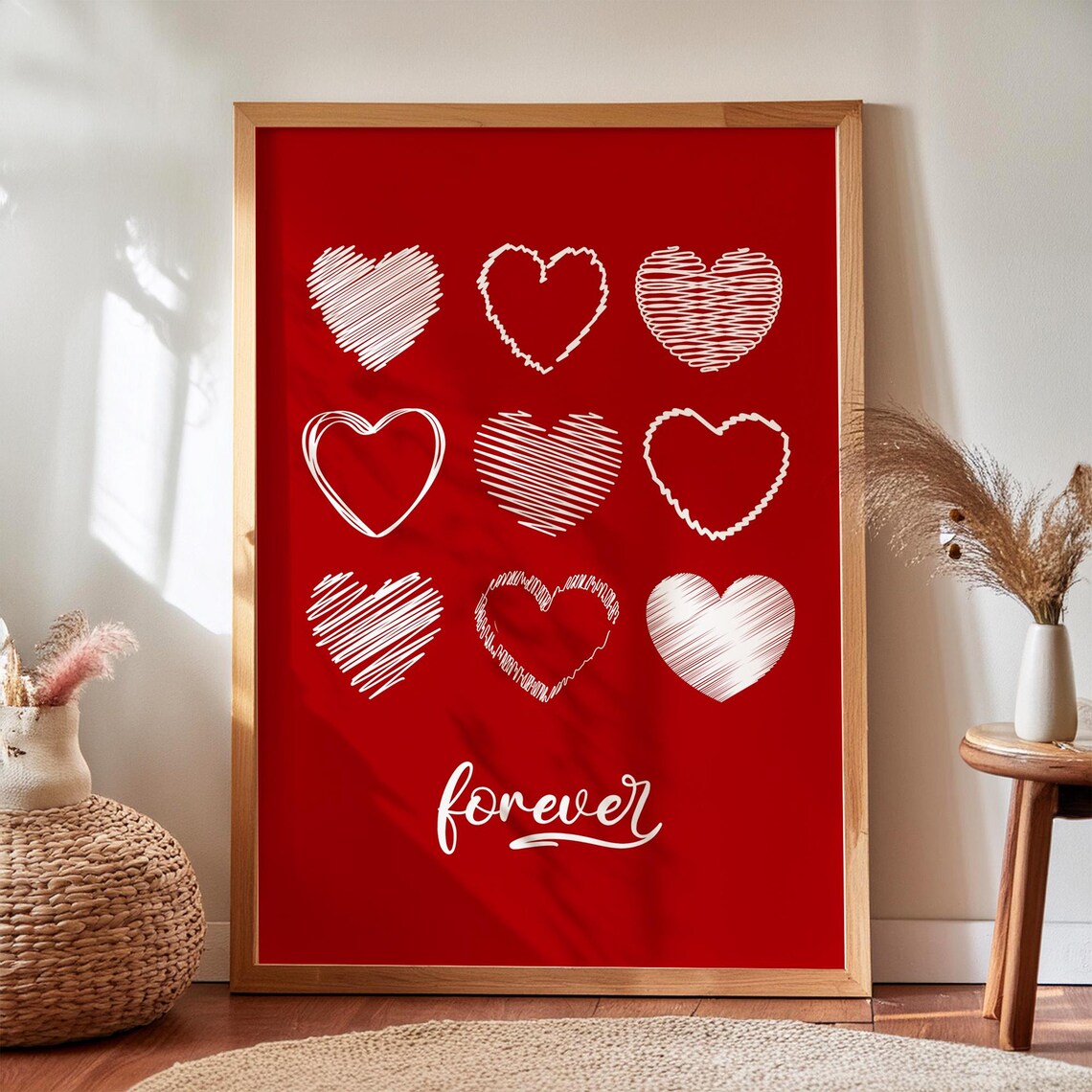 Forever Love, Romantic Heart Poster Print