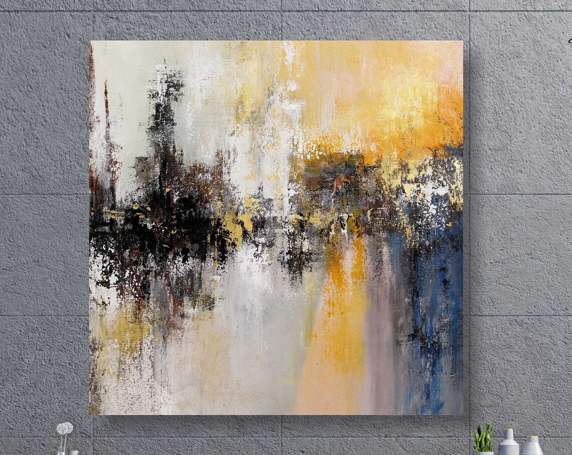 Textured Abstract Oil Painting, Oversize Wall Art
