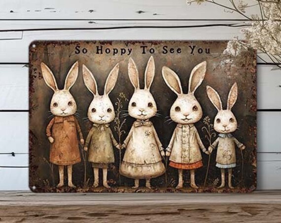 Primitive Rustic Easter Bunny Mantel Art Print