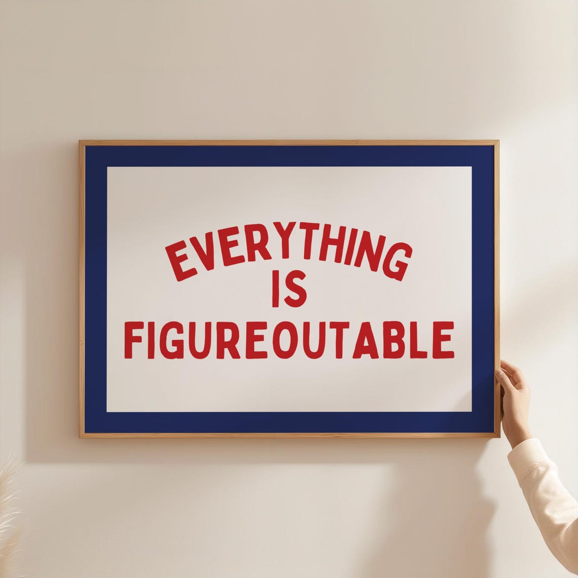 Everything Is Figureoutable Red Collegiate Arch Quote Dorm Room Poster