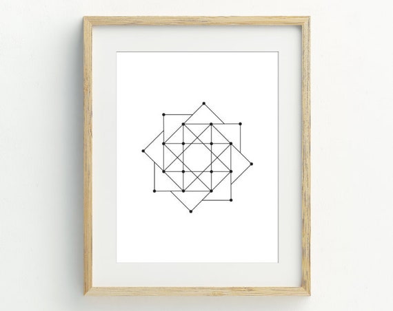 Geometric Print Black And White Minimalist Wall Decor Instant Art Contemporary Wall Decor 5x7 8x10 11x14
