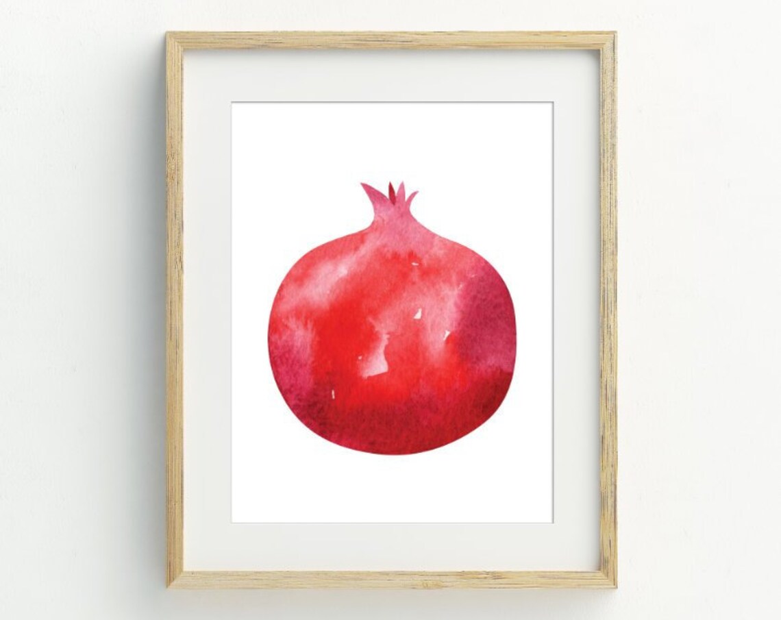 Pomegranate Print Kitchen Wall Art Fruit Wall Decor Pomegranate Minimalist Wall Art 5x7 8x10 11x14