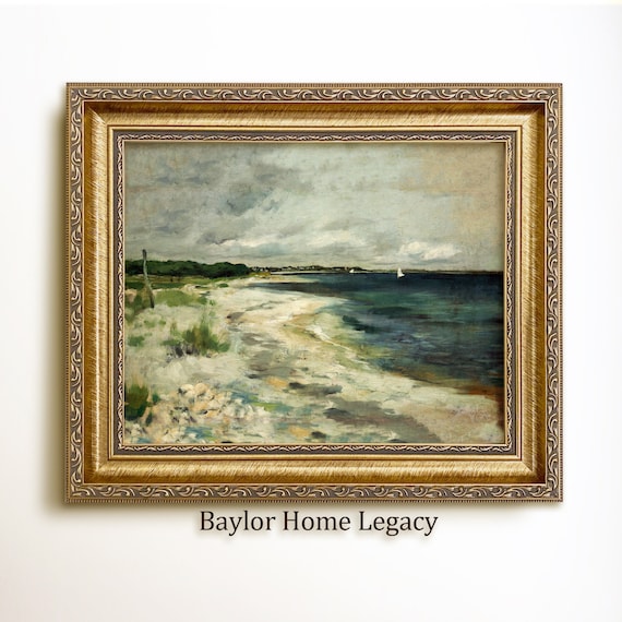 Stormy New England Seascape, Oil Painting Art Print