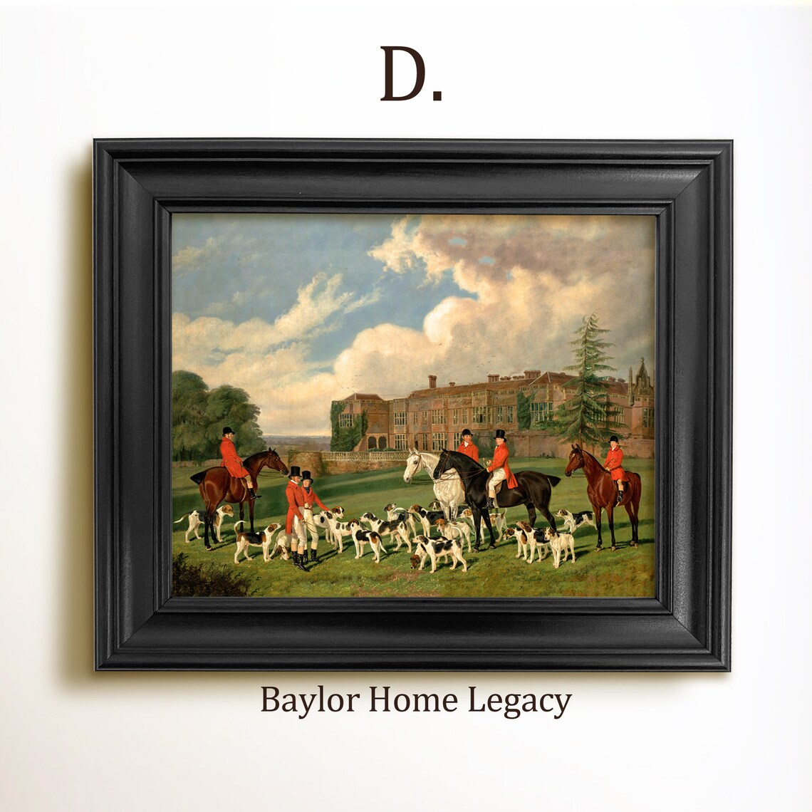 English Fox Hunt Oil Painting Art Print, Castle Scene - Image 2