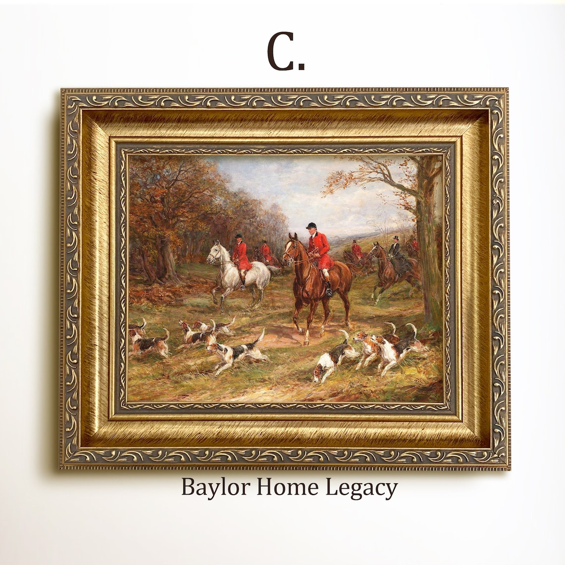 Fox Hunting Oil Painting, Classic Equestrian Art Print - Image 3