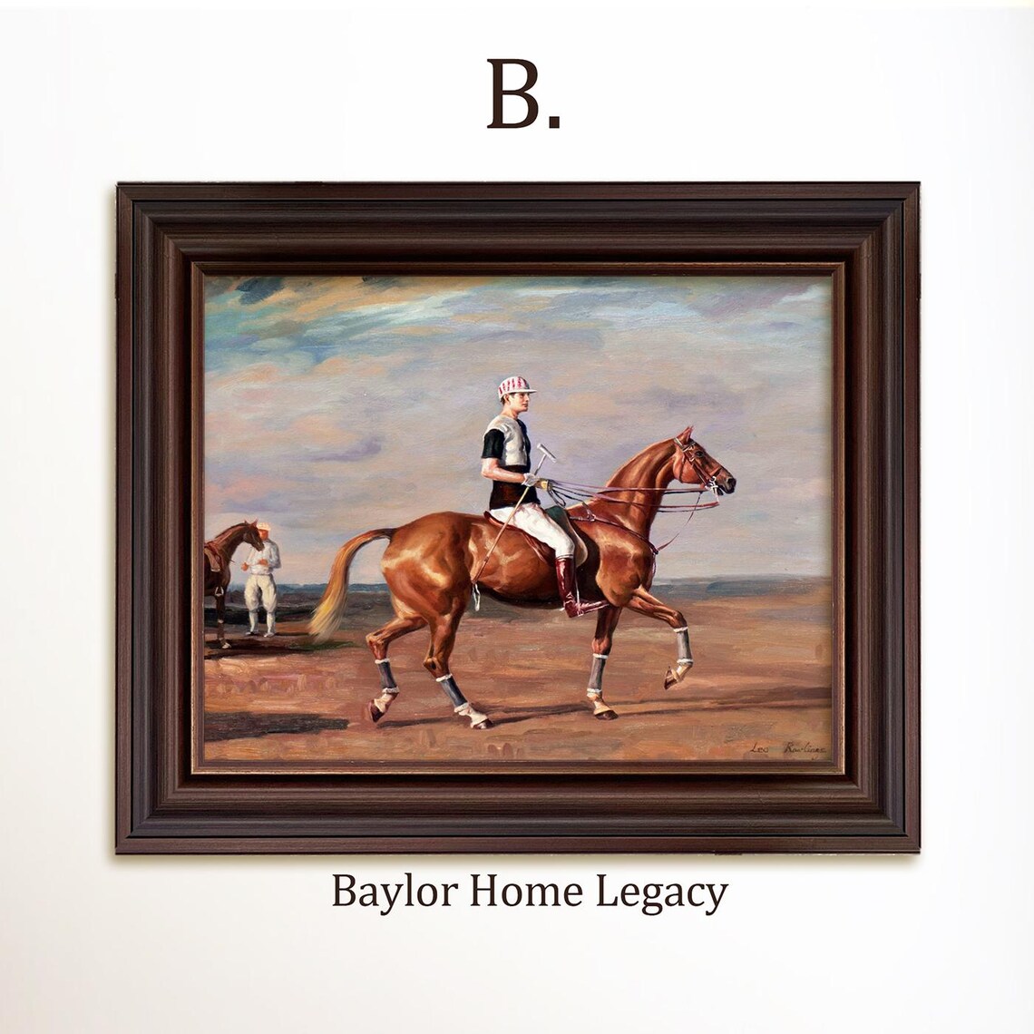 Polo Player Oil Painting Fine Art Poster Print - Image 4